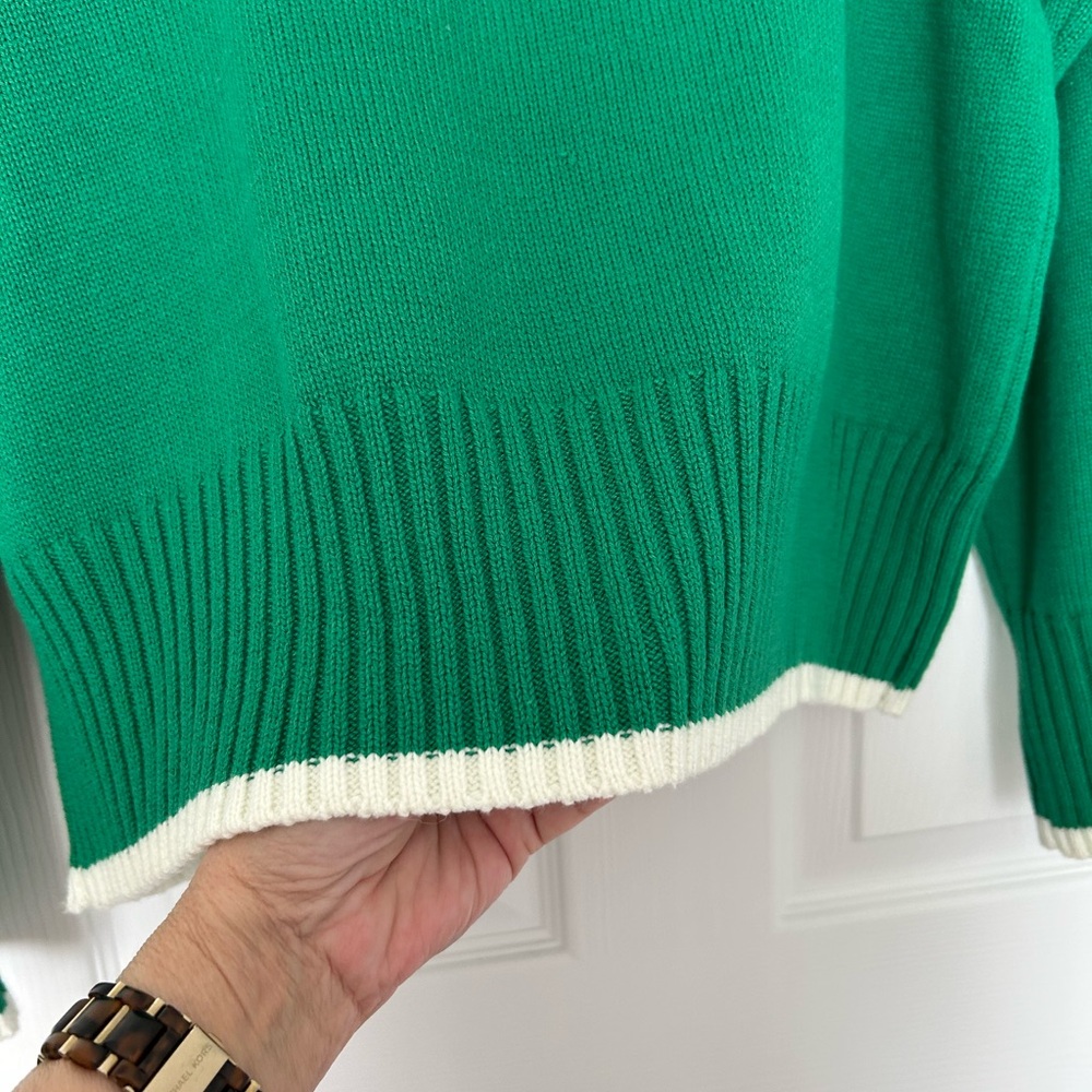 M by Marled Green Tennis Sweater Embroidered Racket design/ NWT/ L - Picture 7 of 11